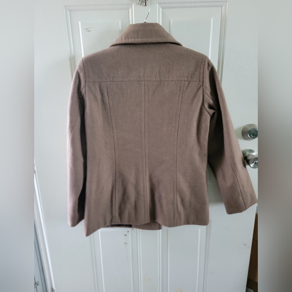 Calvin Klein Double-Breasted Tan Pea Coat - Picture 4 of 6